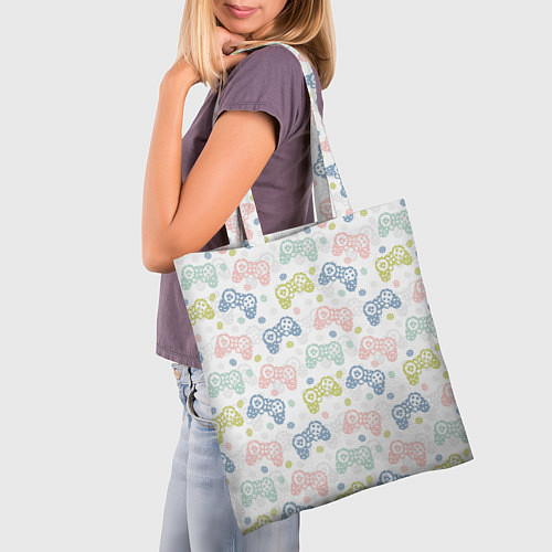 Сумка-шоппер Геймпад в горошек / 3D-принт – фото 3