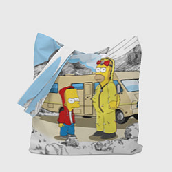 Сумка-шопер Барт Симпсон и его папаша, цвет: 3D-принт