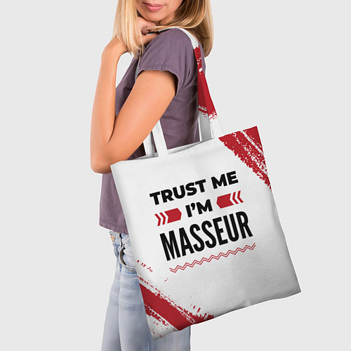 Сумка-шоппер Trust me Im masseur white / 3D-принт – фото 3
