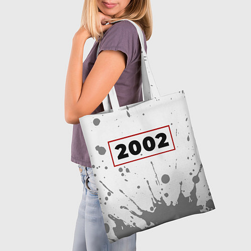 Сумка-шоппер 2002 - в красной рамке на светлом / 3D-принт – фото 3