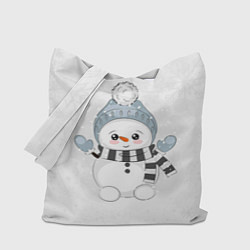 Сумка-шопер Милый снеговик и снежинки, цвет: 3D-принт