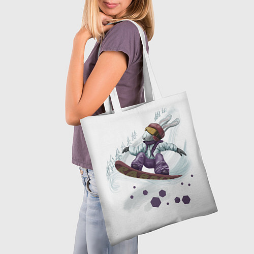 Сумка-шоппер Кролик Сноубордист / 3D-принт – фото 3