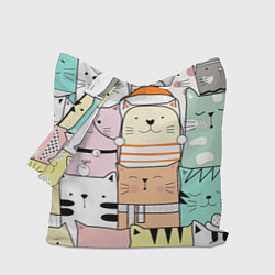 Сумка-шопер Котики и кошечки, цвет: 3D-принт