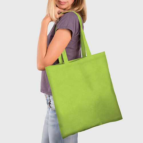 Сумка-шоппер Текстурированный ярко зеленый салатовый / 3D-принт – фото 3