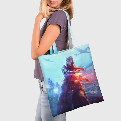 Сумка-шоппер Баттлфилд 5 девушка / 3D-принт – фото 3