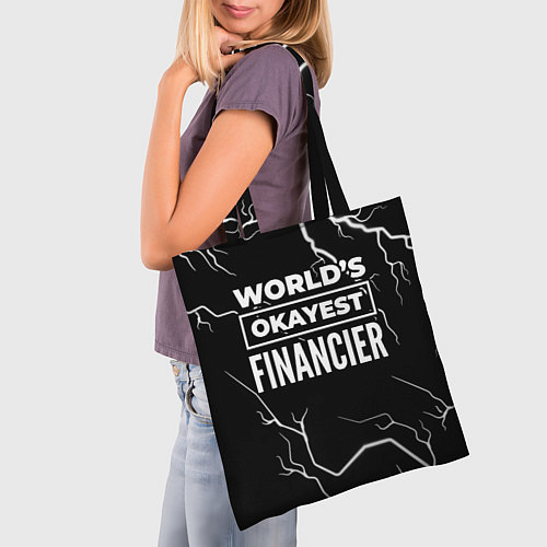 Сумка-шоппер Worlds okayest financier - dark / 3D-принт – фото 3