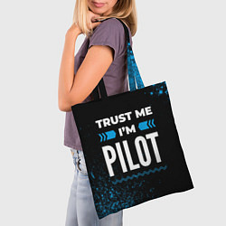 Сумка-шопер Trust me Im pilot dark, цвет: 3D-принт — фото 2