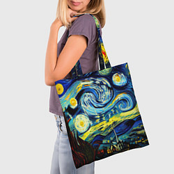 Сумка-шопер Винсент ван Гог, звездная ночь, цвет: 3D-принт — фото 2