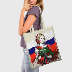 Сумка-шопер Девушка солдат, цвет: 3D-принт — фото 2