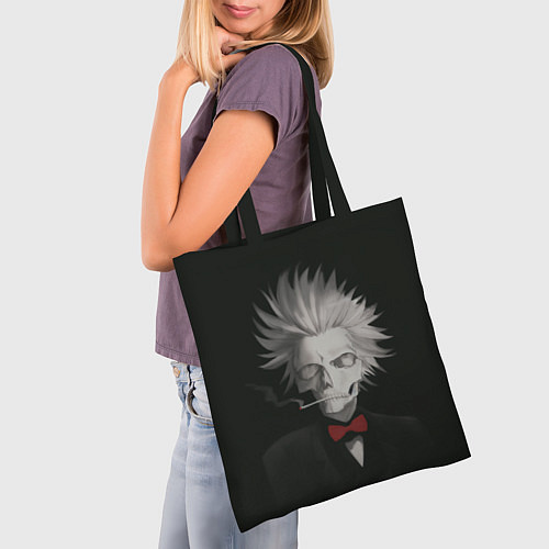 Сумка-шоппер Smoking skeleton / 3D-принт – фото 3