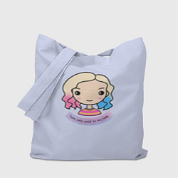 Сумка-шопер Энид-оборотень радужная на сиреневом фоне, цвет: 3D-принт