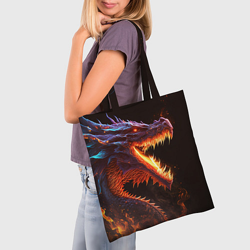 Сумка-шоппер Огненный дракон / 3D-принт – фото 3