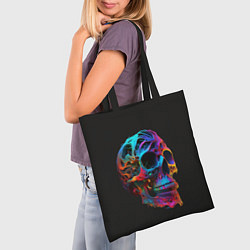 Сумка-шопер Неоновый череп, цвет: 3D-принт — фото 2