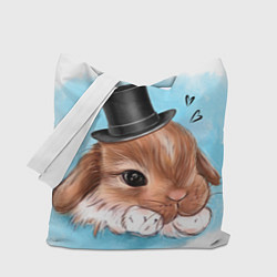 Сумка-шопер Милый кролик в шляпке, цвет: 3D-принт