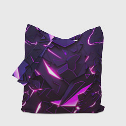 Сумка-шопер Неоновые абстрактные электрические плиты, цвет: 3D-принт