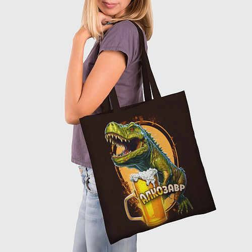Сумка-шоппер Алкозавр Т-Рекс / 3D-принт – фото 3