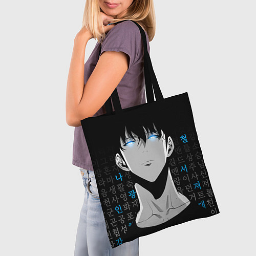 Сумка-шоппер Сон Джин Ву и корейские символы / 3D-принт – фото 3