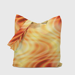 Сумка-шопер Абстрактные оранжево-жёлтые солнечные волны, цвет: 3D-принт