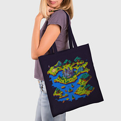 Сумка-шопер Пиксельный остров и замок, цвет: 3D-принт — фото 2