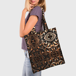 Сумка-шопер Золотой узор - паттерн, цвет: 3D-принт — фото 2