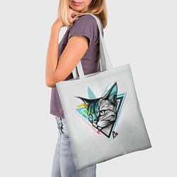 Сумка-шопер Красочный эскиз кота, цвет: 3D-принт — фото 2