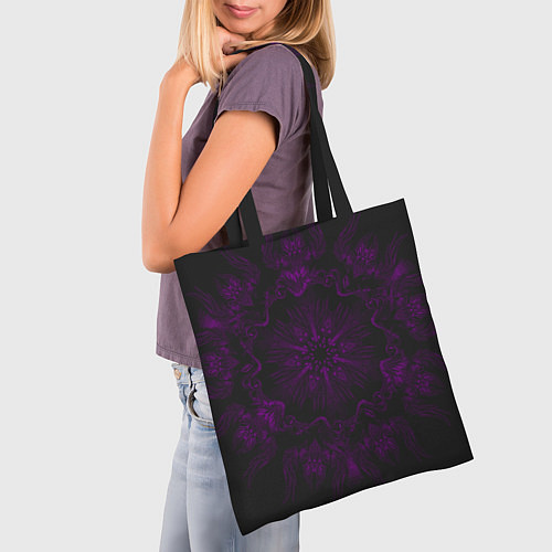 Сумка-шоппер Фиолетовый узор / 3D-принт – фото 3