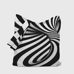 Сумка-шопер Оптические иллюзии зебра, цвет: 3D-принт