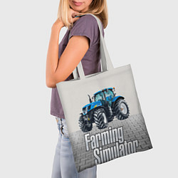 Сумка-шопер Синий трактор, цвет: 3D-принт — фото 2