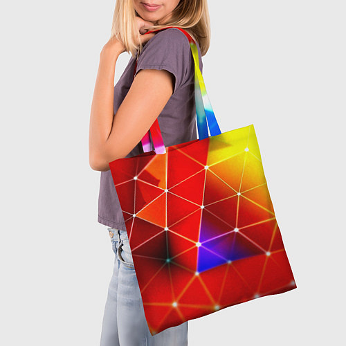 Сумка-шоппер Digital triangle abstract / 3D-принт – фото 3