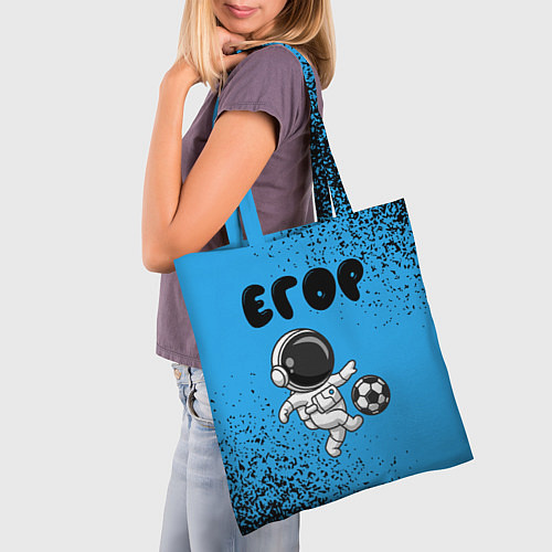 Сумка-шоппер Егор космонавт футболист / 3D-принт – фото 3