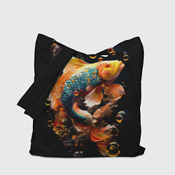 Сумка-шопер Золотая рыбка с изумрудной чешуей, цвет: 3D-принт