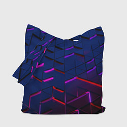 Сумка-шопер Неоновые треугольники с подсветкой, цвет: 3D-принт