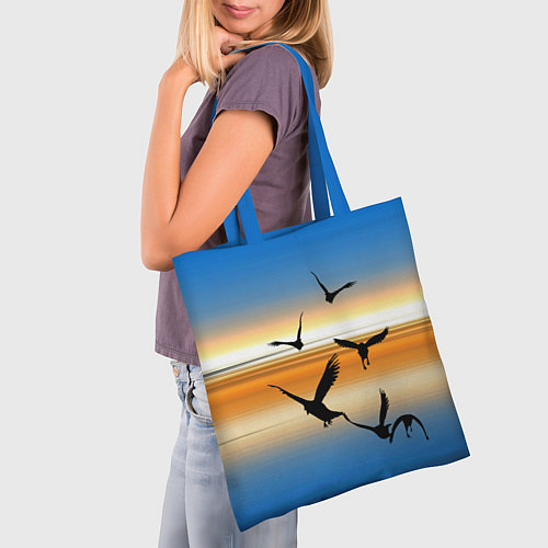 Сумка-шоппер Вороны на закате / 3D-принт – фото 3