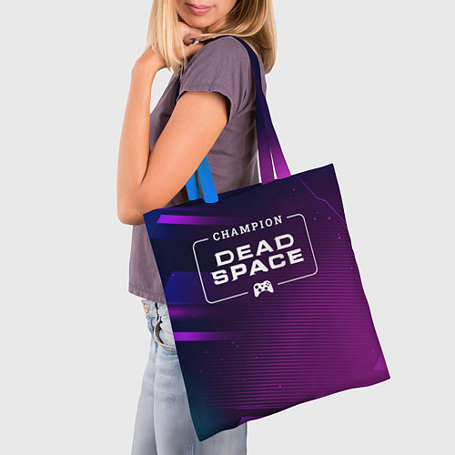 Сумка-шоппер Dead Space gaming champion: рамка с лого и джойсти / 3D-принт – фото 3