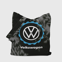 Сумка-шопер Volkswagen в стиле Top Gear со следами шин на фоне, цвет: 3D-принт