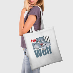 Сумка-шопер Злой волк - оскал, цвет: 3D-принт — фото 2