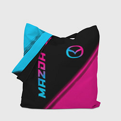 Сумка-шопер Mazda - neon gradient: надпись, символ, цвет: 3D-принт