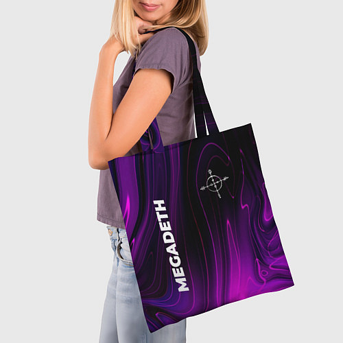 Сумка-шоппер Megadeth violet plasma / 3D-принт – фото 3