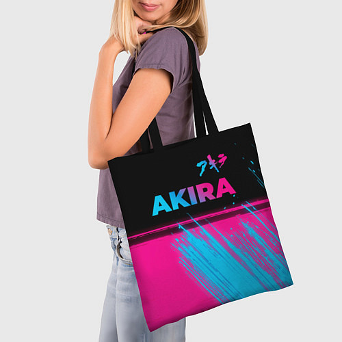 Сумка-шоппер Akira - neon gradient: символ сверху / 3D-принт – фото 3
