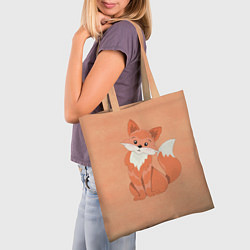 Сумка-шопер Милая лиса, цвет: 3D-принт — фото 2