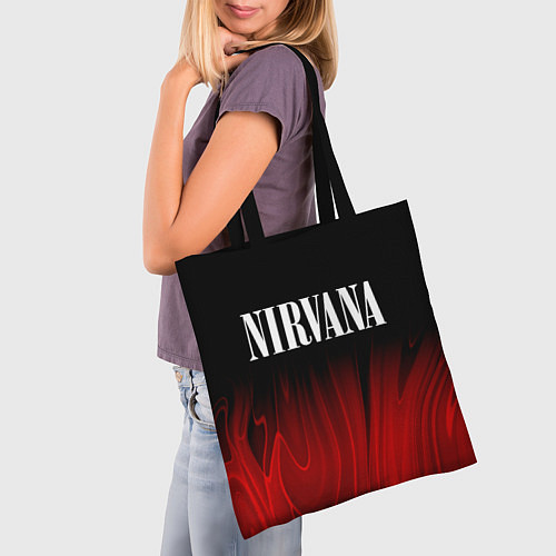 Сумка-шоппер Nirvana red plasma / 3D-принт – фото 3