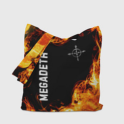 Сумка-шопер Megadeth и пылающий огонь, цвет: 3D-принт