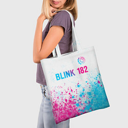 Сумка-шопер Blink 182 neon gradient style: символ сверху, цвет: 3D-принт — фото 2