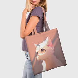 Сумка-шопер Аниме Кот с загрузкой, цвет: 3D-принт — фото 2