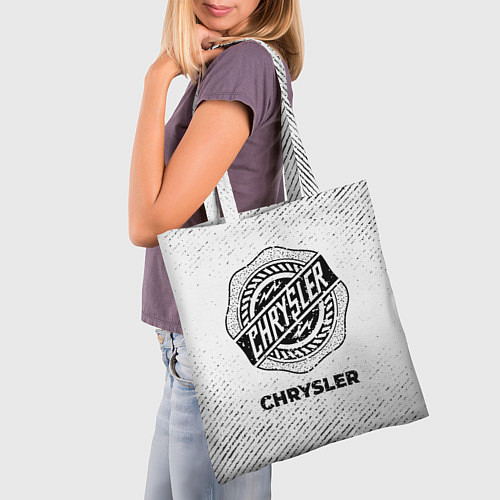 Сумка-шоппер Chrysler с потертостями на светлом фоне / 3D-принт – фото 3