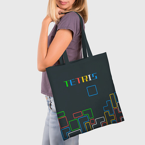 Сумка-шоппер Tetris neon / 3D-принт – фото 3