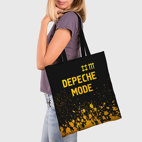 Сумка-шоппер Depeche Mode - gold gradient: символ сверху / 3D-принт – фото 3