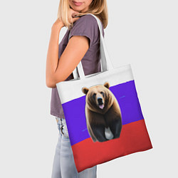 Сумка-шопер Медведь на флаге, цвет: 3D-принт — фото 2