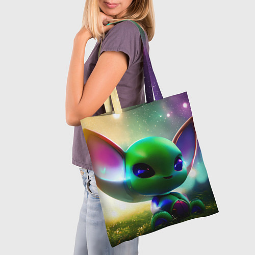 Сумка-шоппер Крошка инопланетянин / 3D-принт – фото 3