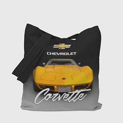 Сумка-шопер Американская машина Chevrolet Corvette 70-х годов, цвет: 3D-принт